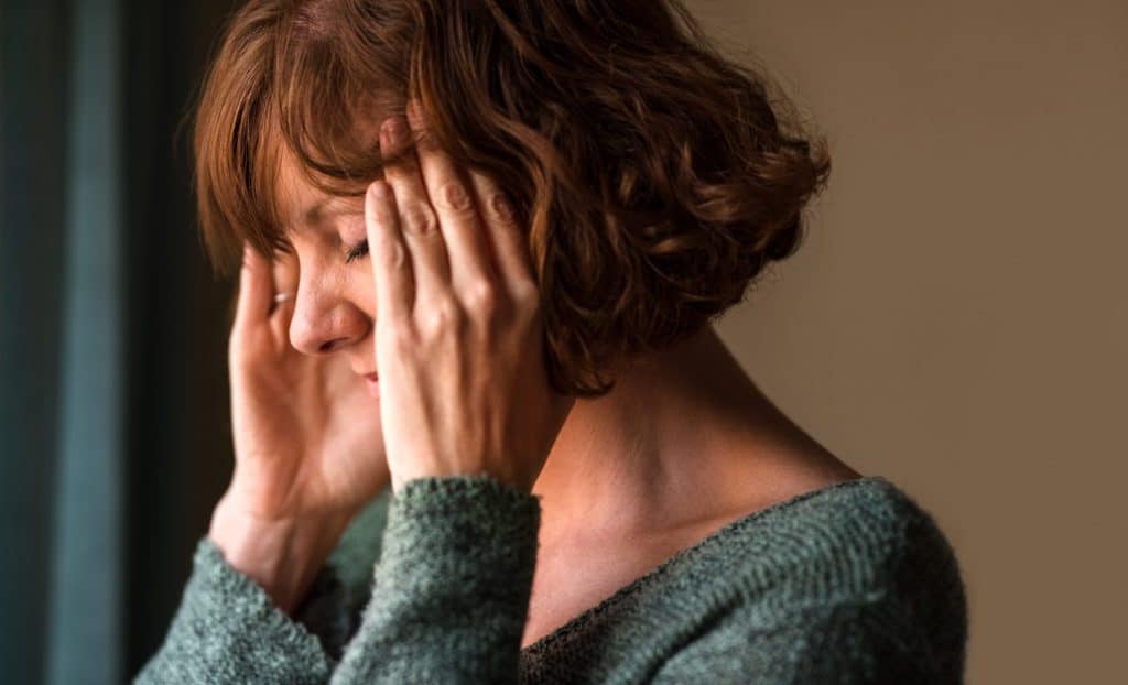 woman with a headache